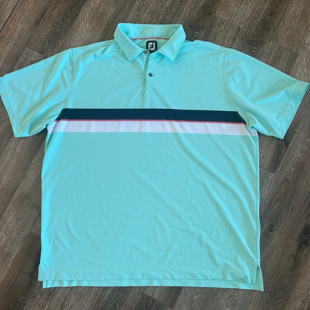 FootJoy Men’s Polo Shirt 2XL - Aqua Performance Golf Shirt